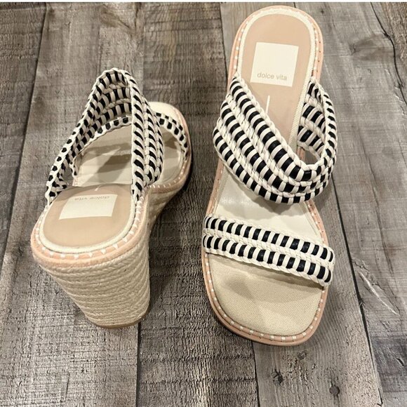 Dolce Vita Abigail Espadrille Wedge Sandals | Size 7 | NWOB | Black and Tan - Picture 6 of 15